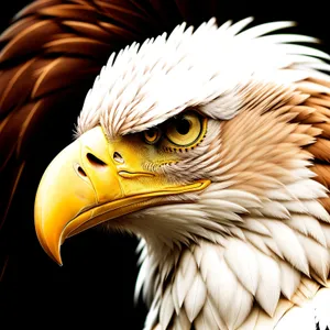 Bald Eagle Close-Up Portrait with Majestic Feathers