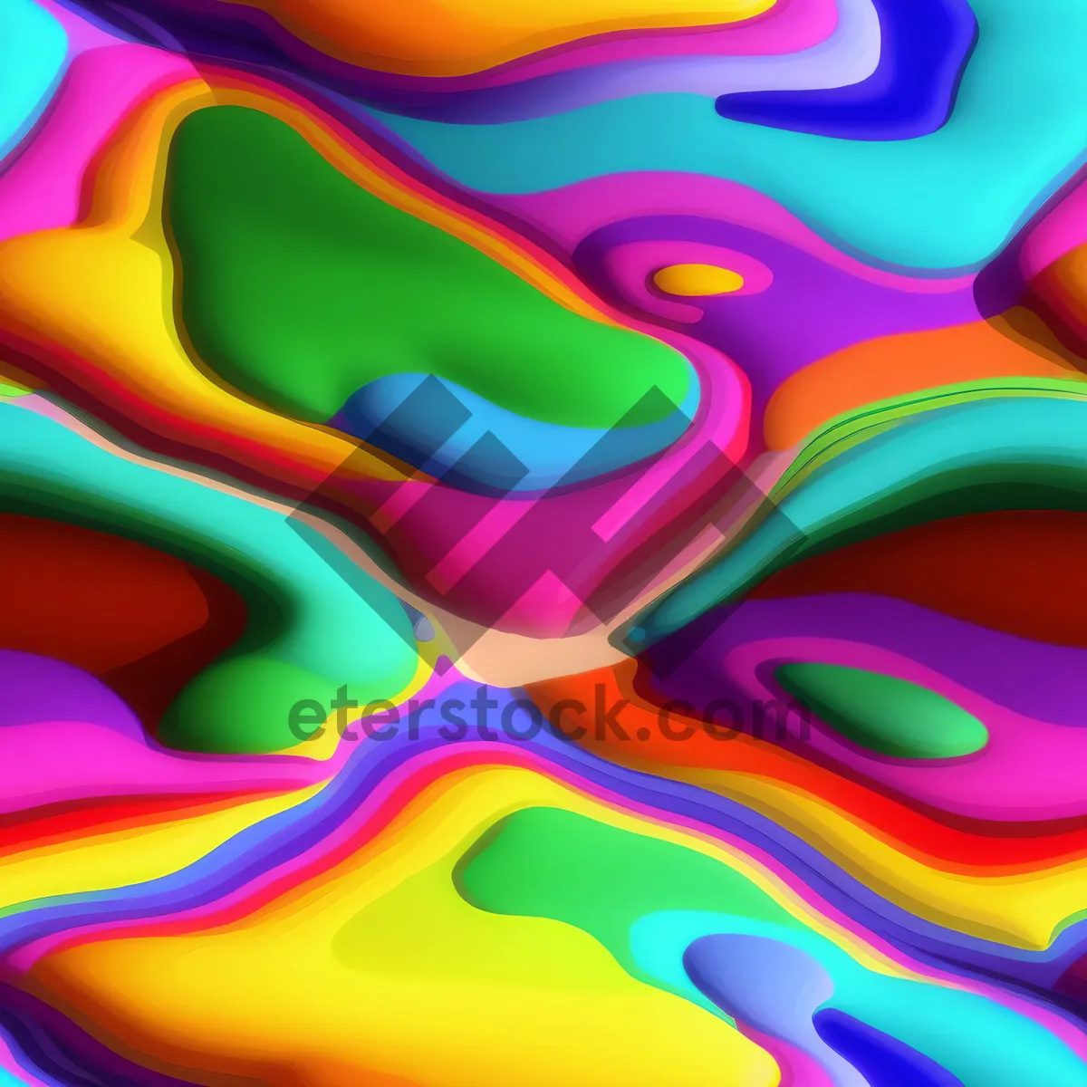 Picture of Futuristic Colorful Fractal Pattern Wallpaper Design