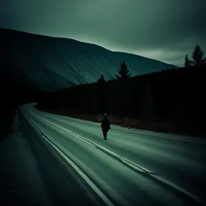 Scenic Mountain Drive through Cloudy Forest