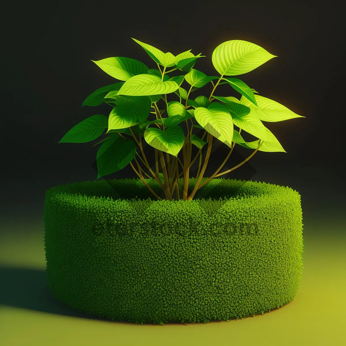 Picture of Fresh Leaf Sprouting in Garden Pot