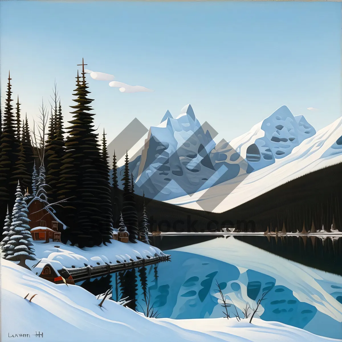 Picture of Winter Alpine Mountains Scenic Ski Slope