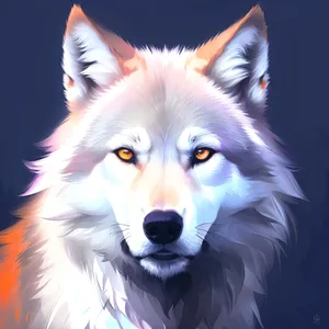 Adorable White Wolf with Captivating Eyes
