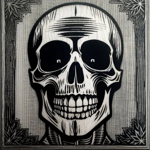 Black Pirate Mask Graffito: Cemetery Symbolic Decoration
