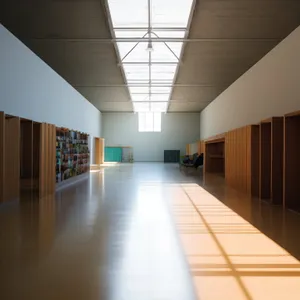 Modern Urban Office Corridor with Light