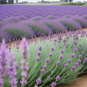 Lavender Meadow: Purple Flowers in the Countryside