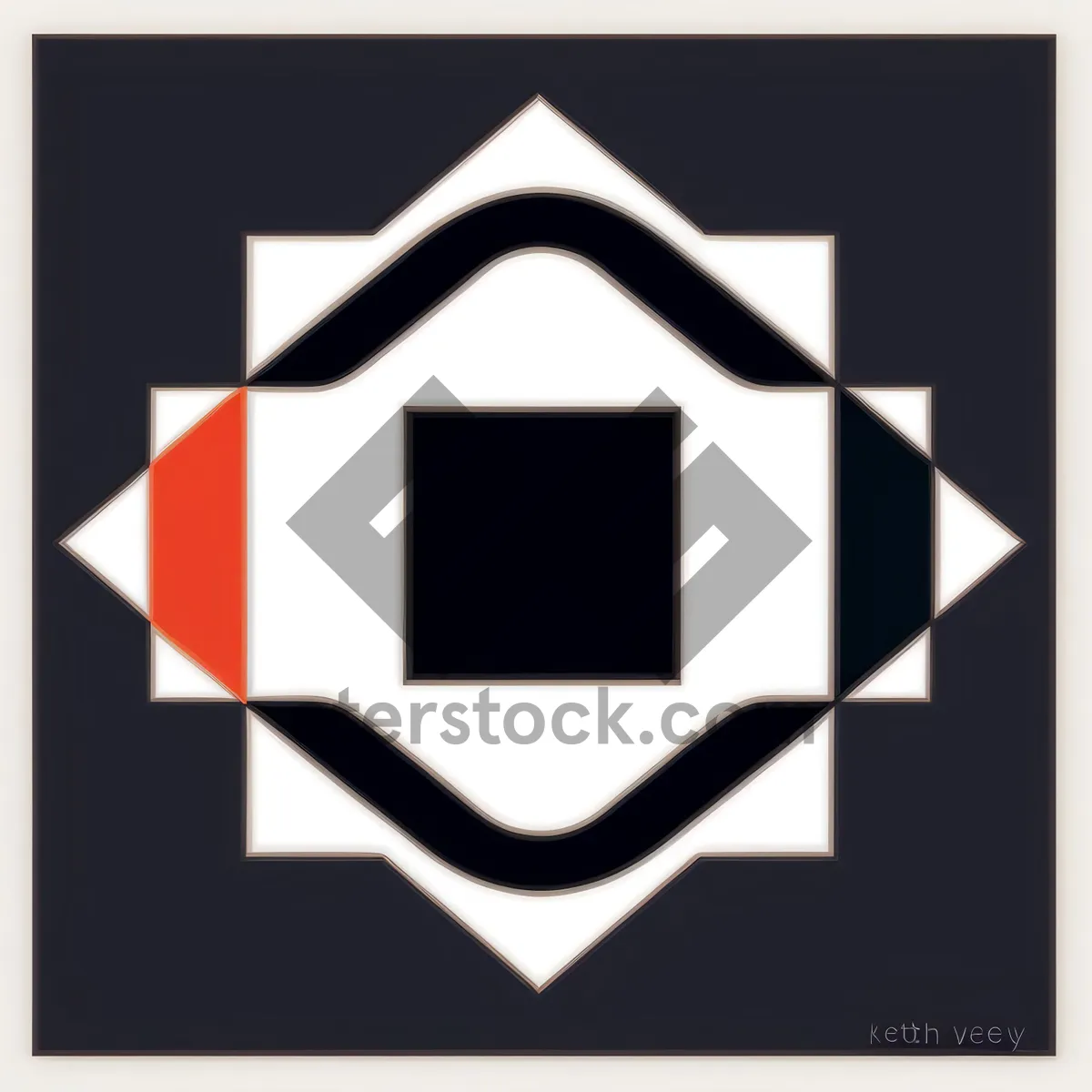 Picture of Black Heraldry Symbol on Blank Retro Frame