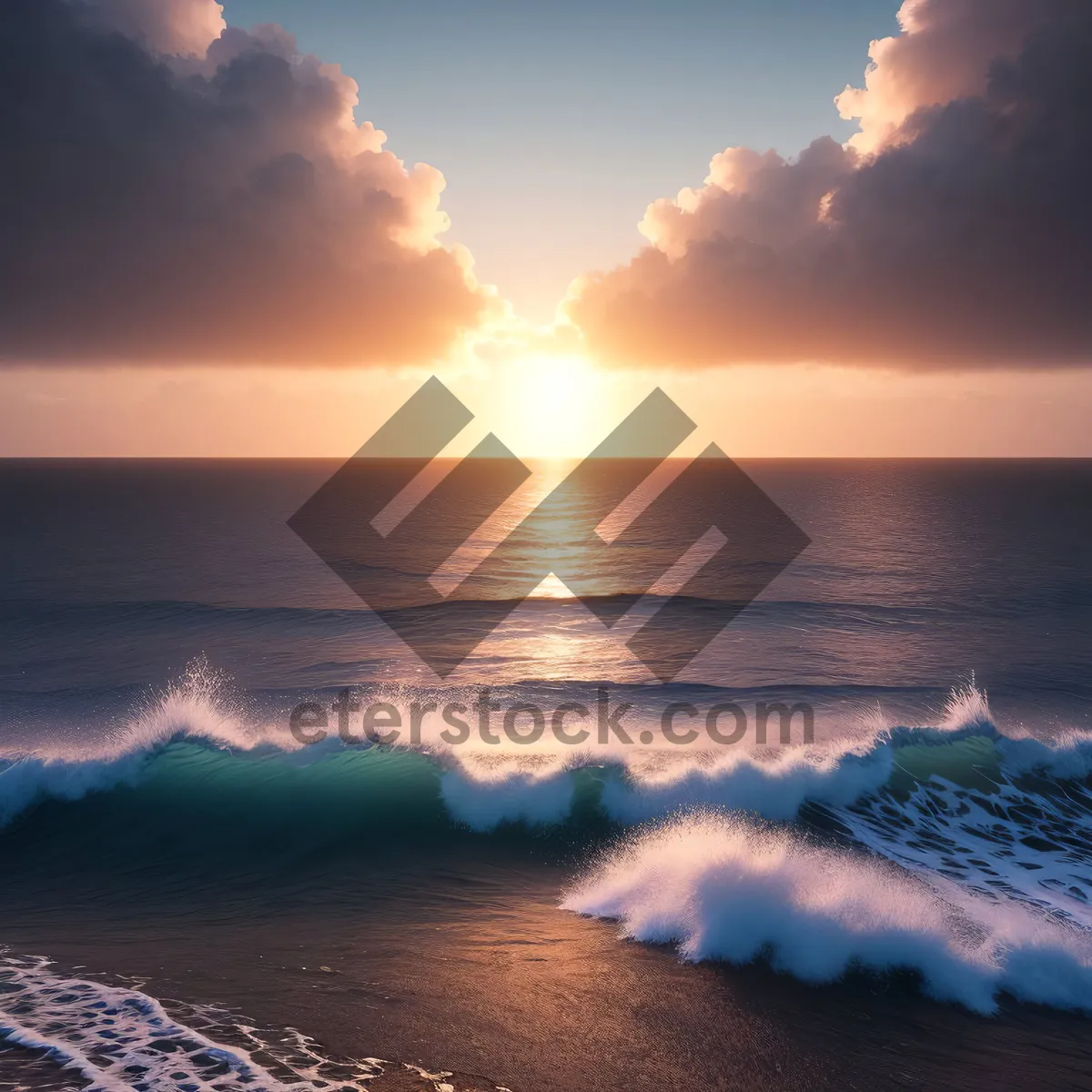 Picture of Serene Sunset Over Coastal Waters