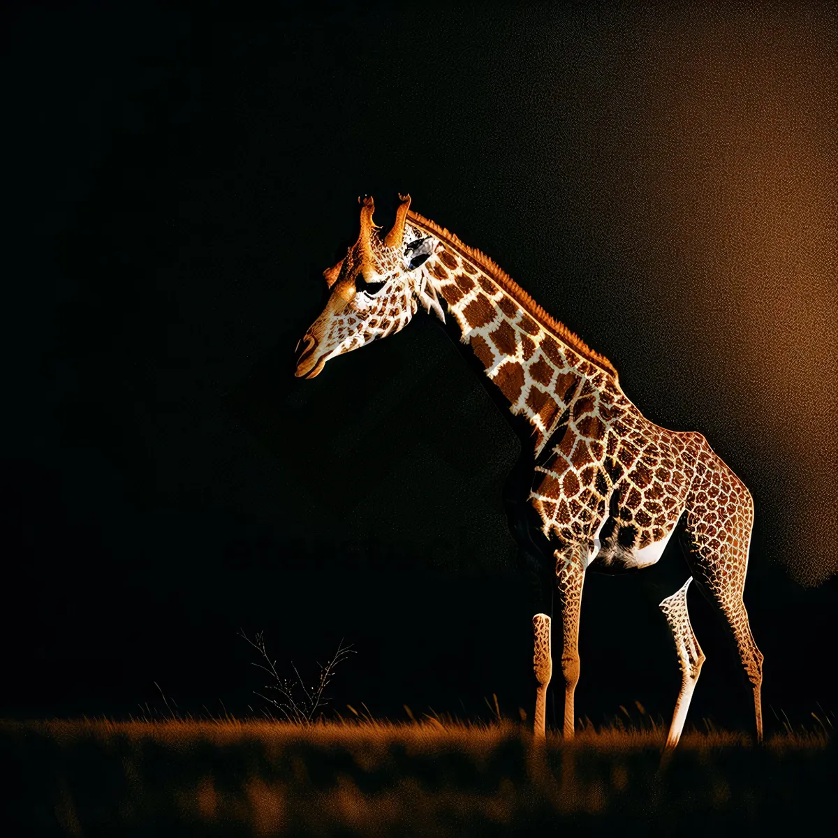 Picture of Giraffe Safari: Majestic wildlife in national park reserve.