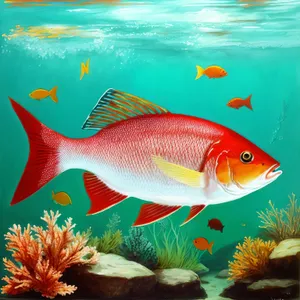 Vibrant Goldfish Swimming in Aquarium