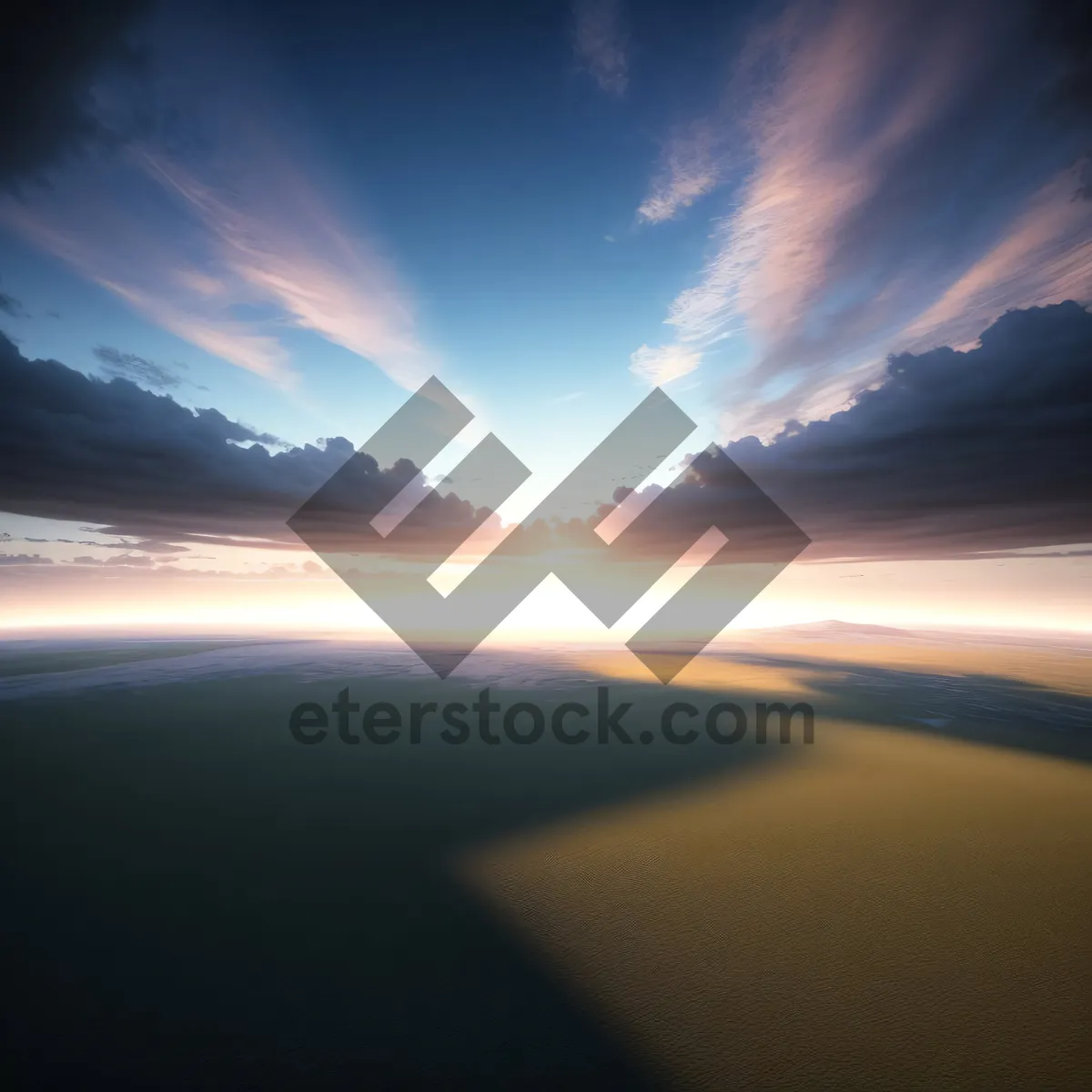 Picture of Golden Horizon: Sun Setting over Sea