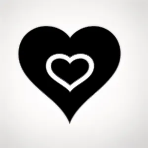Romantic Heart Sign: Graphic Design Icon with Silhouette