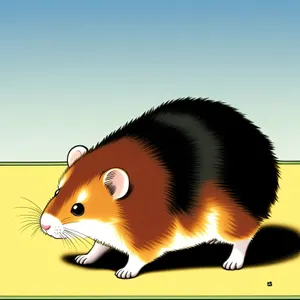 Cute Fluffy Rodent Pet with Hairy Nose and Tail