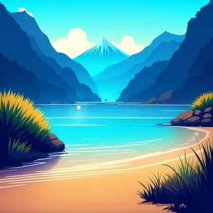 Colorful Summer Waves in Graphic Art Design