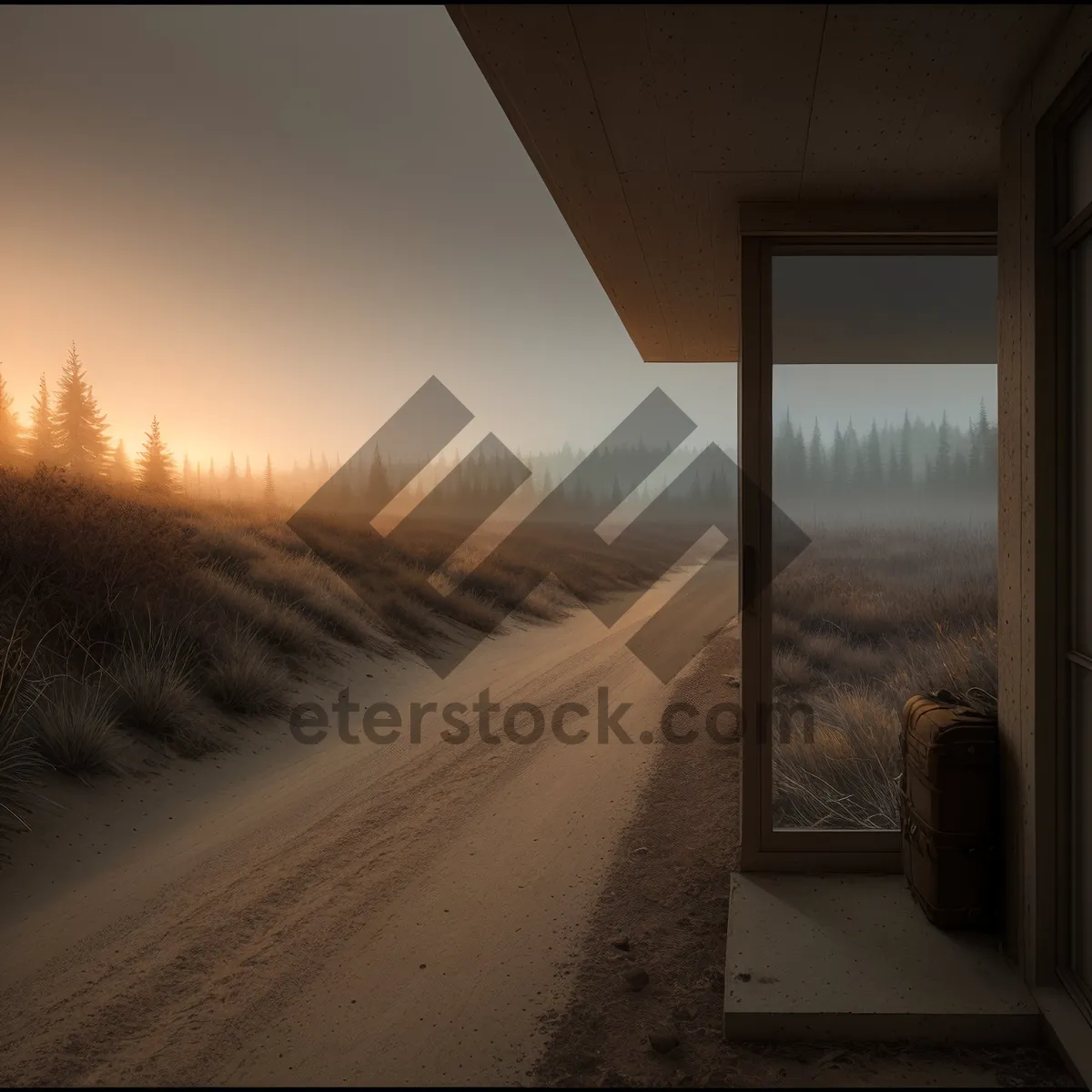 Picture of Scenic Highway through Rural Landscape and Clouds