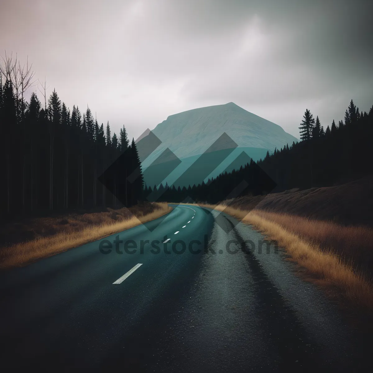 Picture of Serene Mountain Highway Through Lush Forest