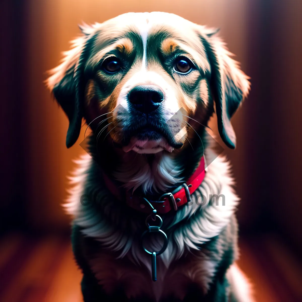 Picture of Adorable Golden Retriever Puppy on Leash