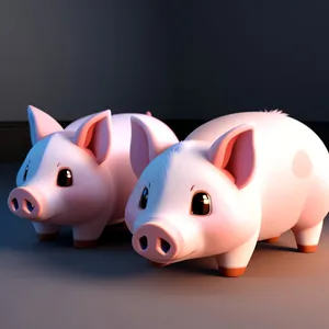 Pink Ceramic Piggy Bank Savings