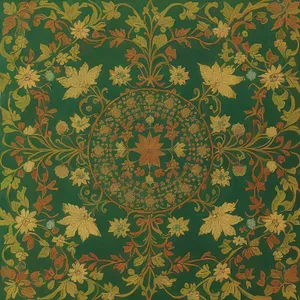 Luxurious Baroque Silk Ornament with Floral Elements