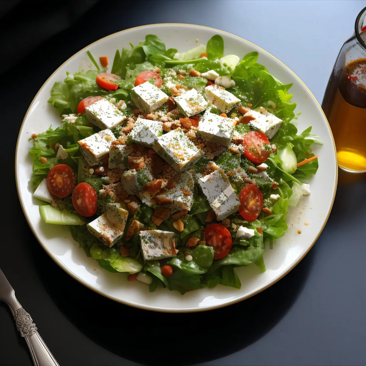 Picture of Delicious Plate of Fresh Gumbo and Salad
