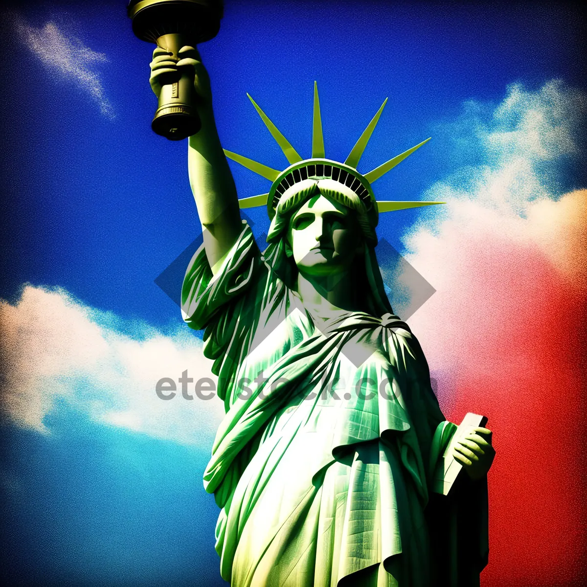 Picture of Nighttime View of Statue of Liberty