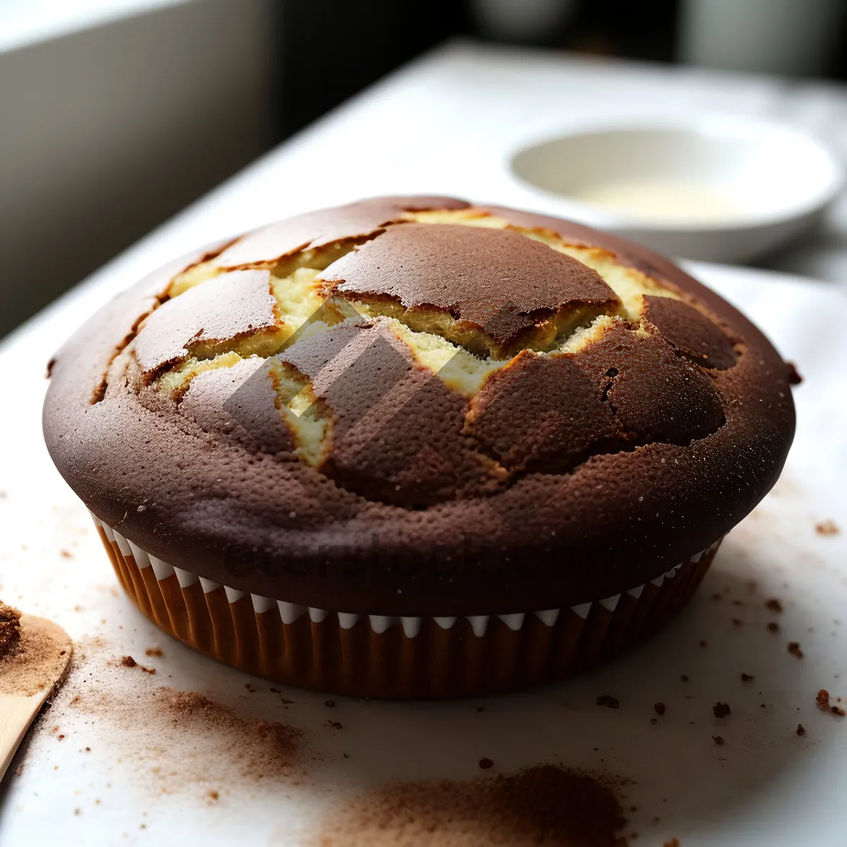 Picture of Gourmet chocolate cupcake with creamy icing