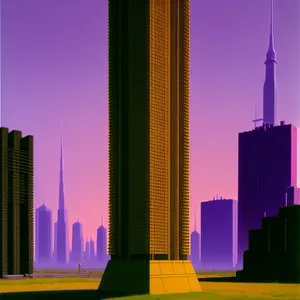 Urban Skyline: Modern Skyscrapers in City