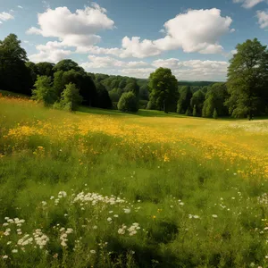 Summer Meadow Under Sunny Sky