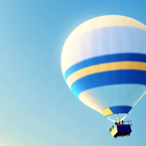 Colorful Hot Air Balloon Soaring Through the Sky