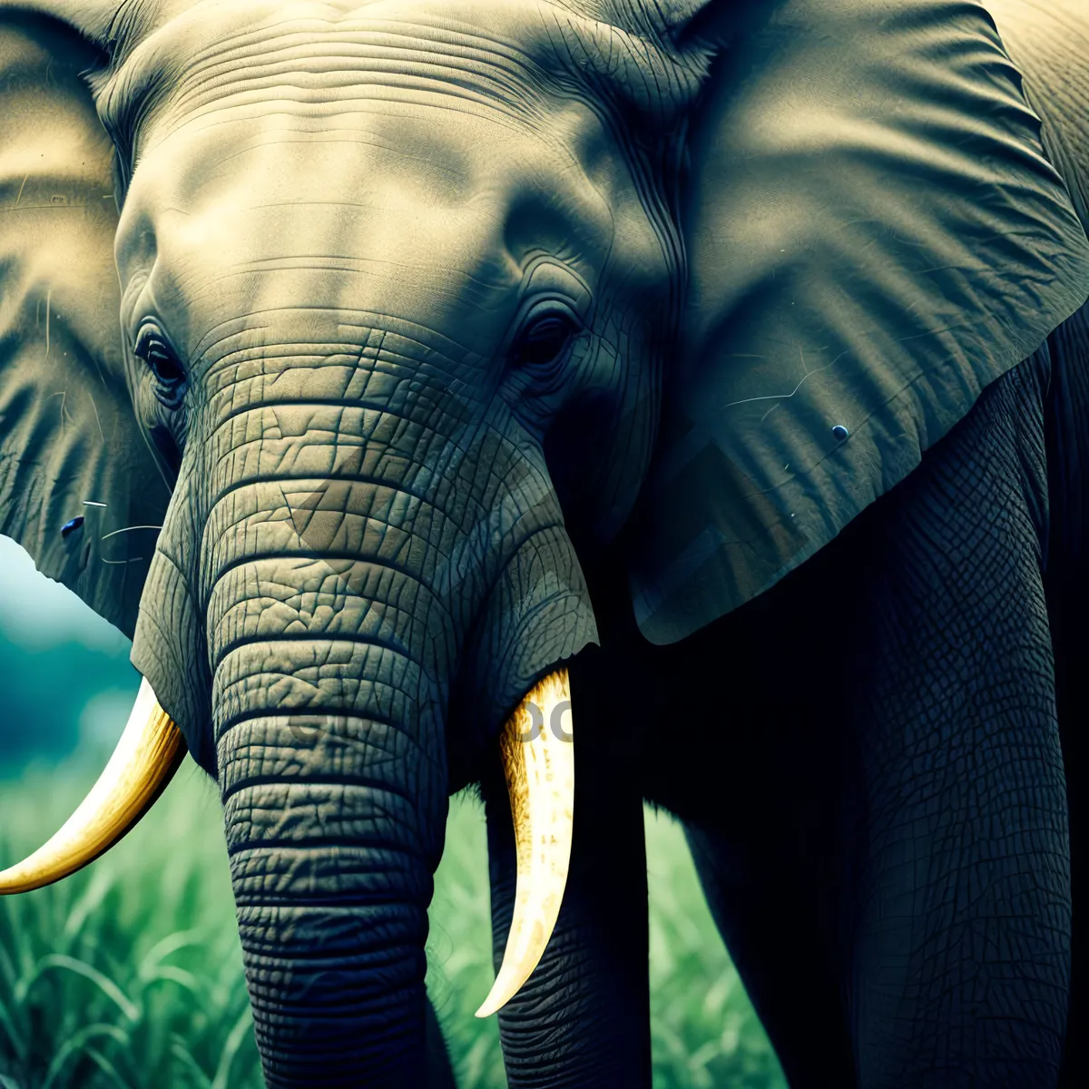 Picture of Majestic Tusker Roaming Serengeti Safari