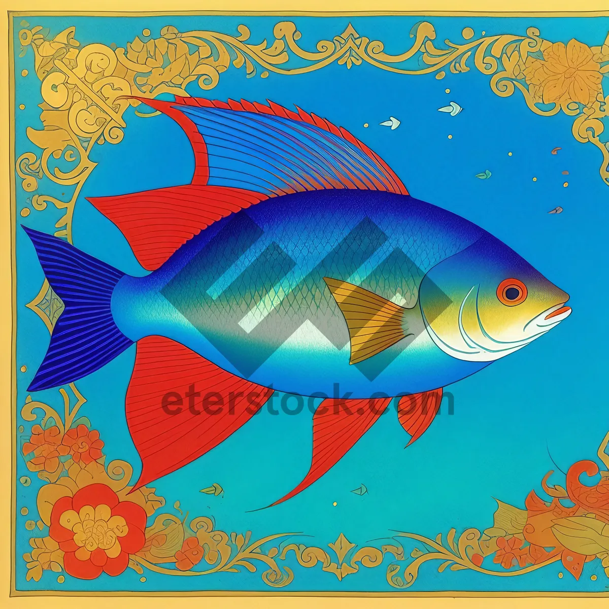 Picture of Vibrant Tropical Fish Swimming in Aquatic Wonderland