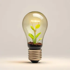 Glowing Light Bulb Vase Innovation Concept