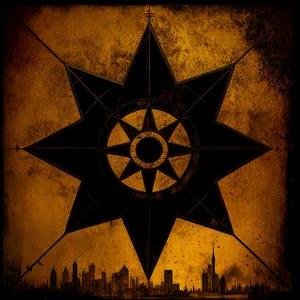 Pirate Star Symbol Clock Sign
