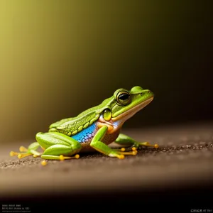 Eyed Tree Frog: Wild Abstraction of Orange-eyed Amphibian