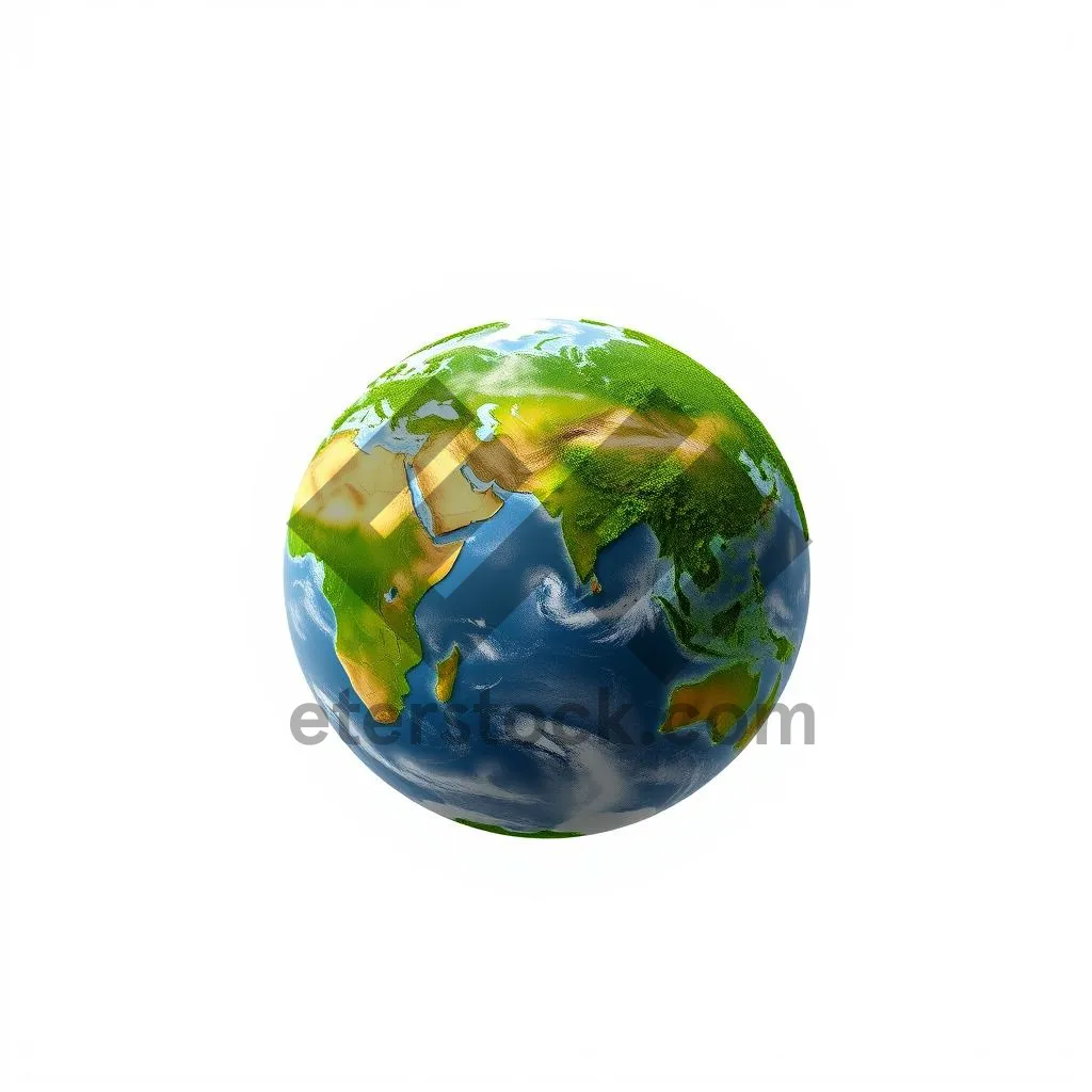 Picture of Globe on a blue planet with continents