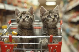 Gray Tabby Kitty with Curious Eyes and Fluffy Ears