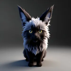 Adorable gray kitten with curious eyes and furry whiskers