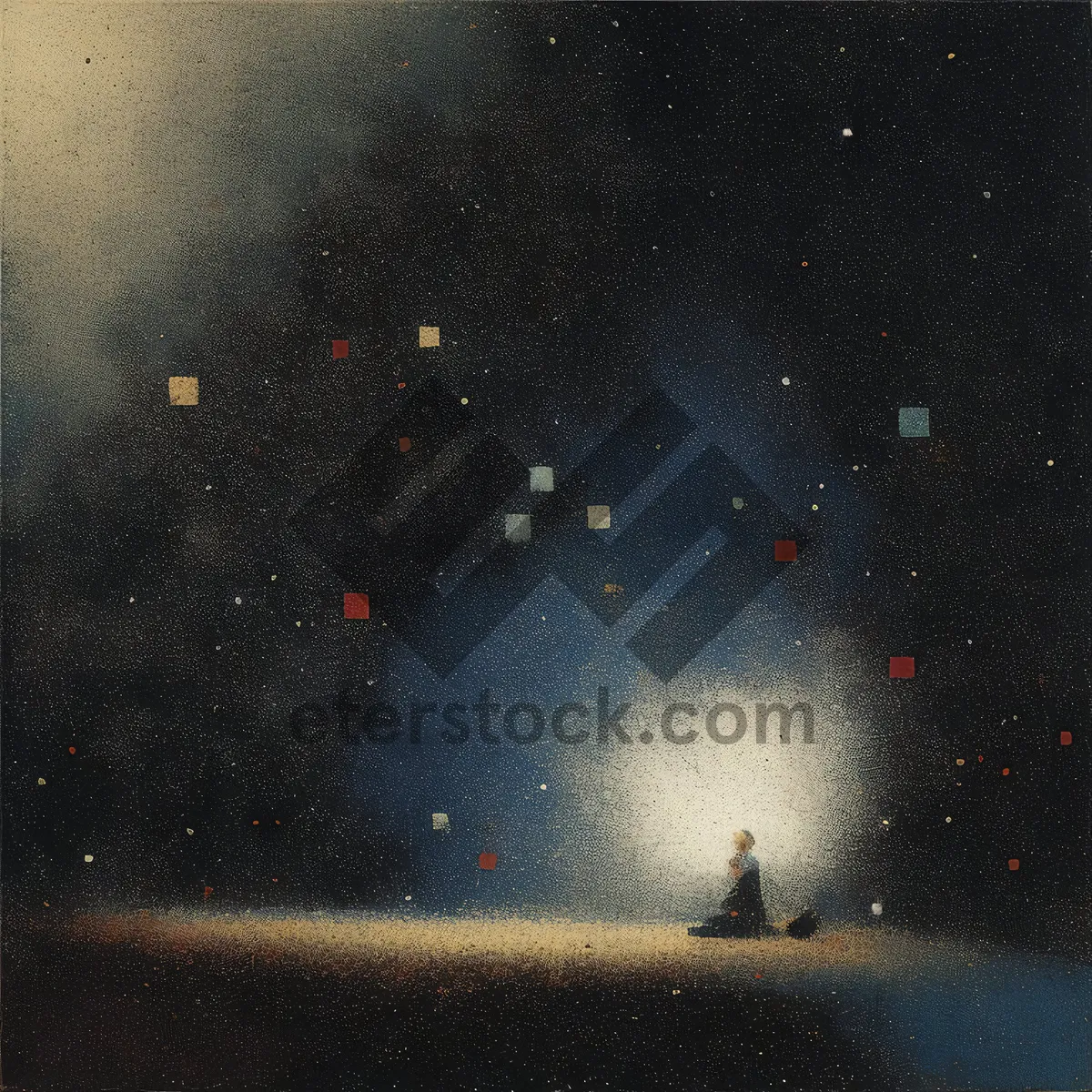 Picture of Dark Space Fantasy Sky with Bright Stars