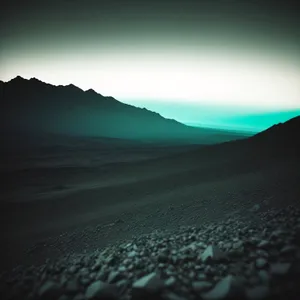 Golden Sunset Over Desert Dunes