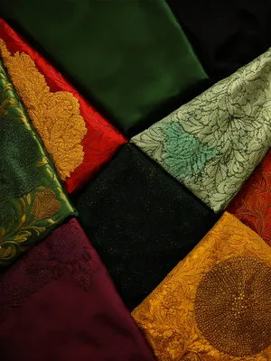 Paisley Velvet Flag Textured Design Fabric