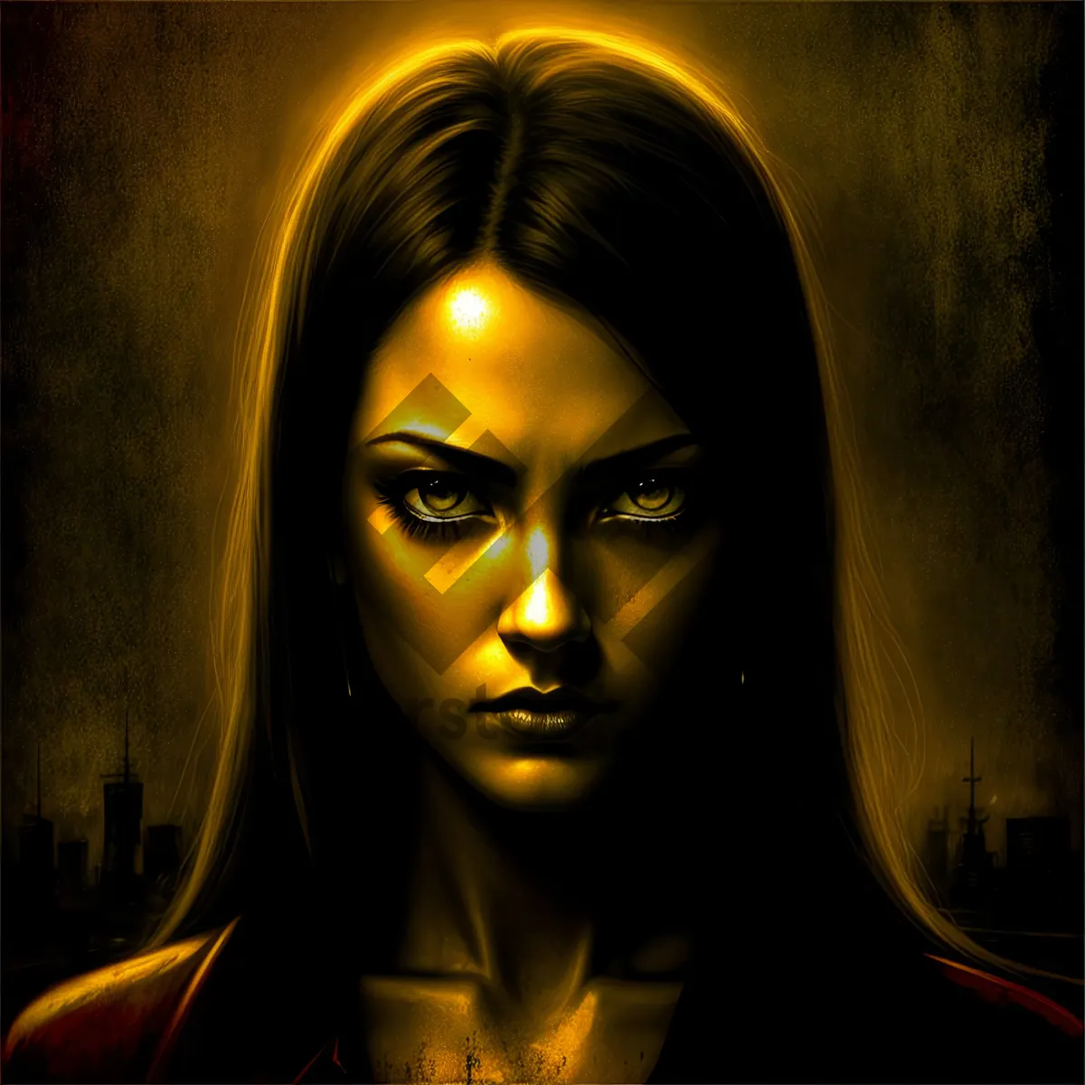 Picture of Enchanting Dark Beauty with Mesmerizing Eyes
