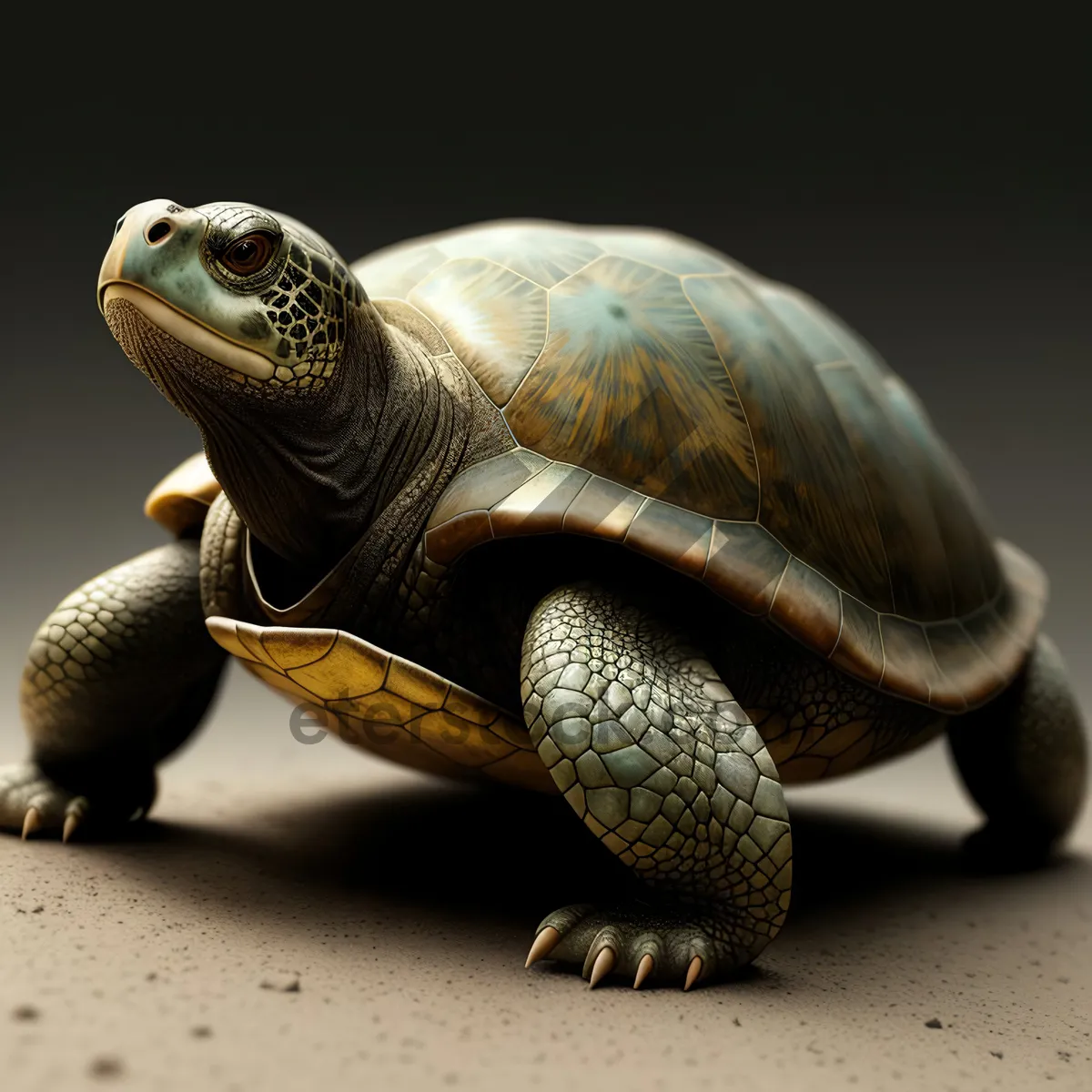 Picture of Slow and Steady: Adorable Box Turtle Treads in Mud