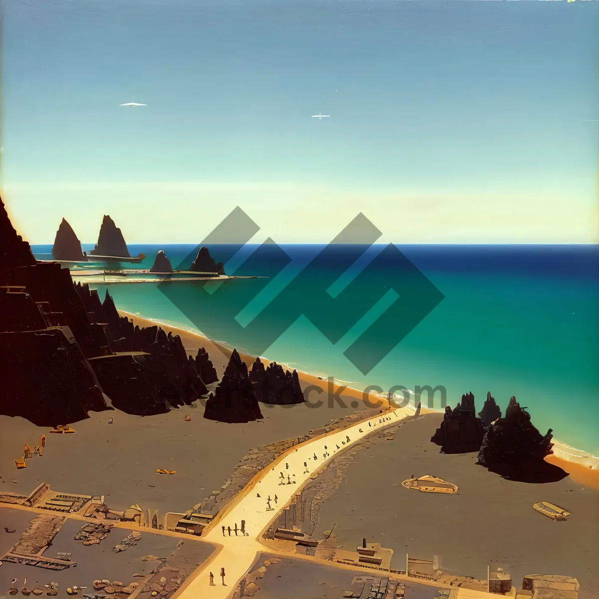 Picture of Golden Sunset Over Tropical Coastline