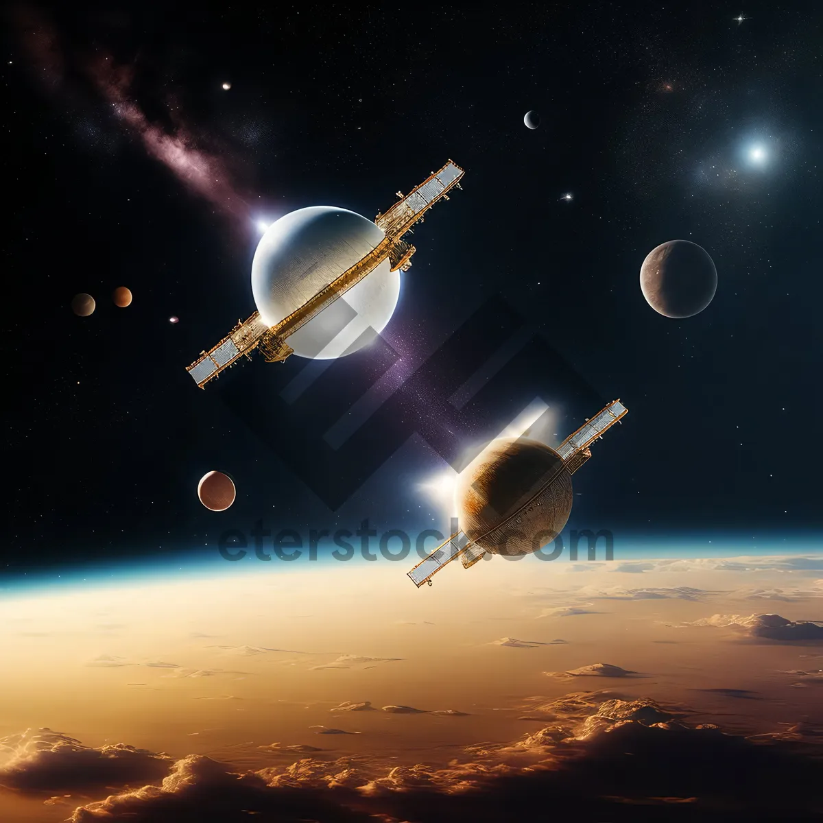 Picture of Celestial Night Sky Fantasy Planet Galaxy Image