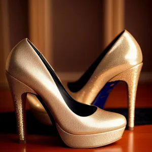 Elegant leather high heel black shoes