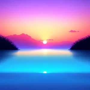 Vibrant Sun Setting Over Summer Landscape