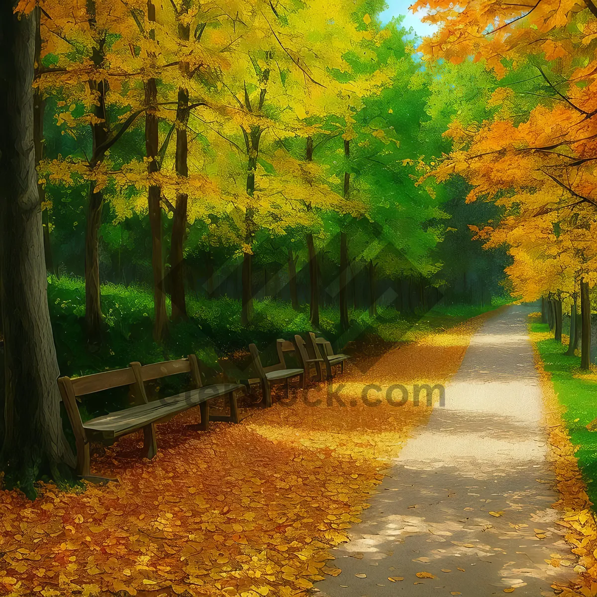 Picture of Autumn Maple Trees in Golden Woods