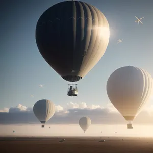 Colorful Hot Air Balloon Floating in the Sky