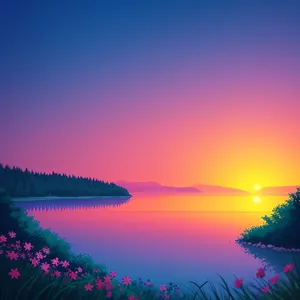 Vibrant Sunset Over Water: Captivating Sky Reflection