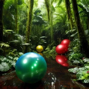 Festive Croquet Ball Decorated with Ornaments