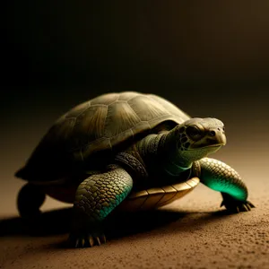 Slow but Cute: Terrapin Relaxing in its Shell